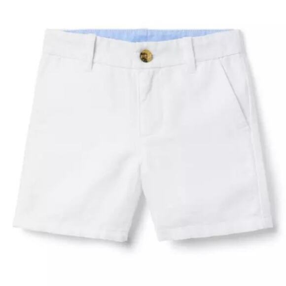 Janie and Jack Boys Linen-Cotton Shorts white & adjustable waist size6  NNT - Picture 1 of 5